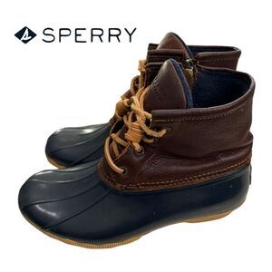 Sperry Top -Sider Women's Navy Saltwater Duck Boots 6